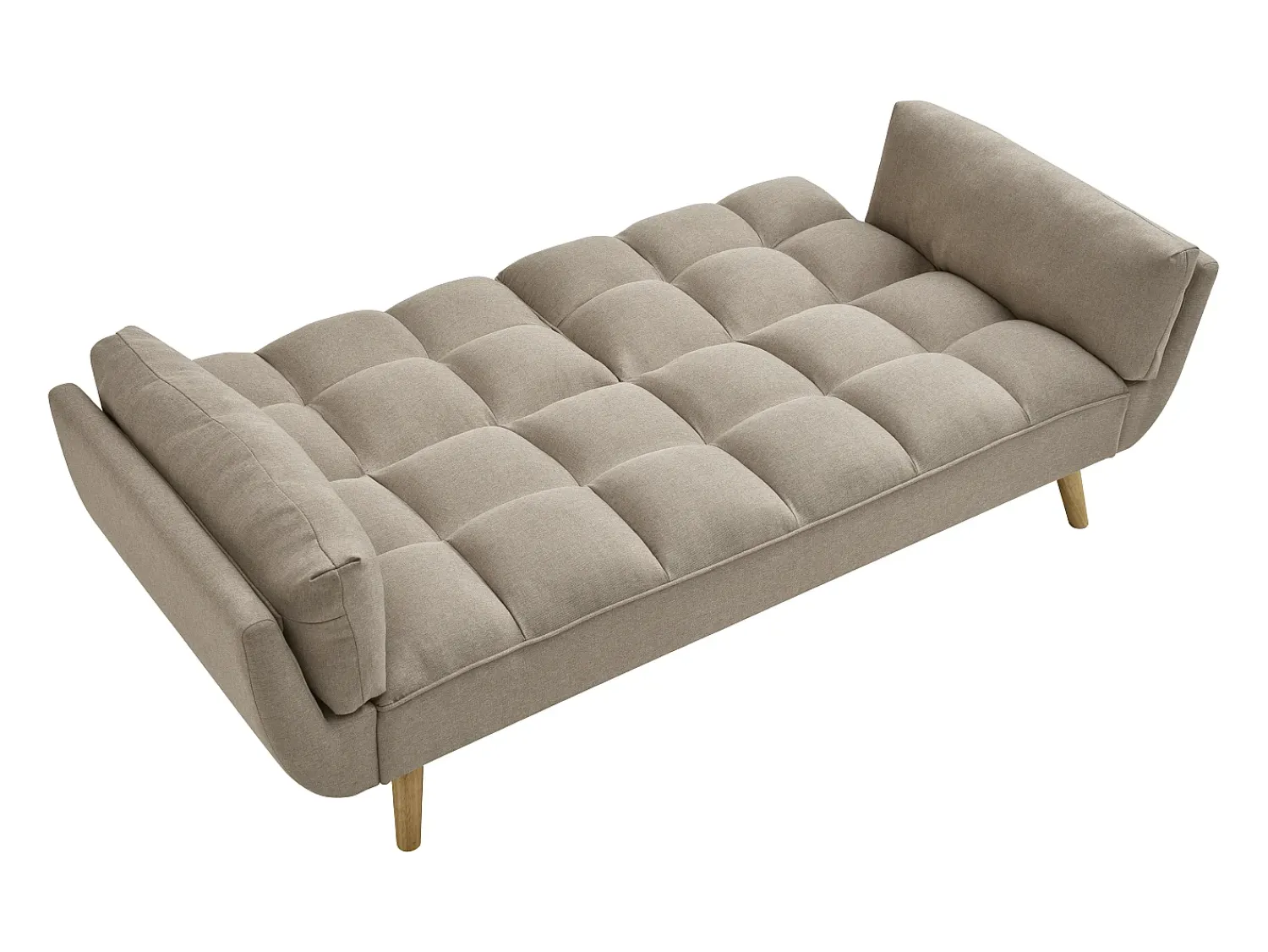 Clearance Vente-unique Sofá de 3 lugares convertível clic-clac em tecido LOELINE Bege
