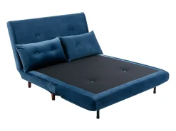 Vente-unique Sofá de 2 lugares convertível veludo azul-escuro estilo habitat jovem URIBIA^ Sofá