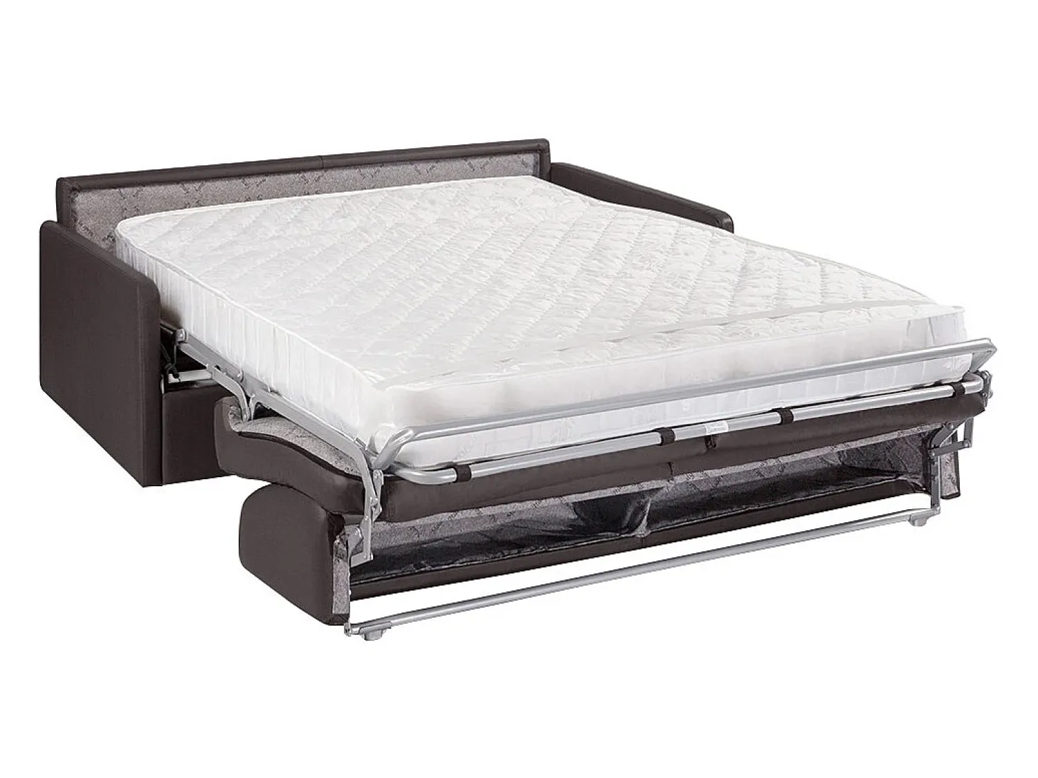 Clearance Vente-unique Sofá de 4 lugares convertível de abertura rápida em pele sintética colchão de espuma de 18 cm - CALIFE Taupe