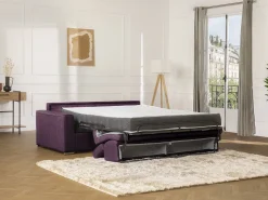 Online Vente-unique Sofá de 2 lugares convertível de abertura rápida em tecido colchão - VIZIR Violeta