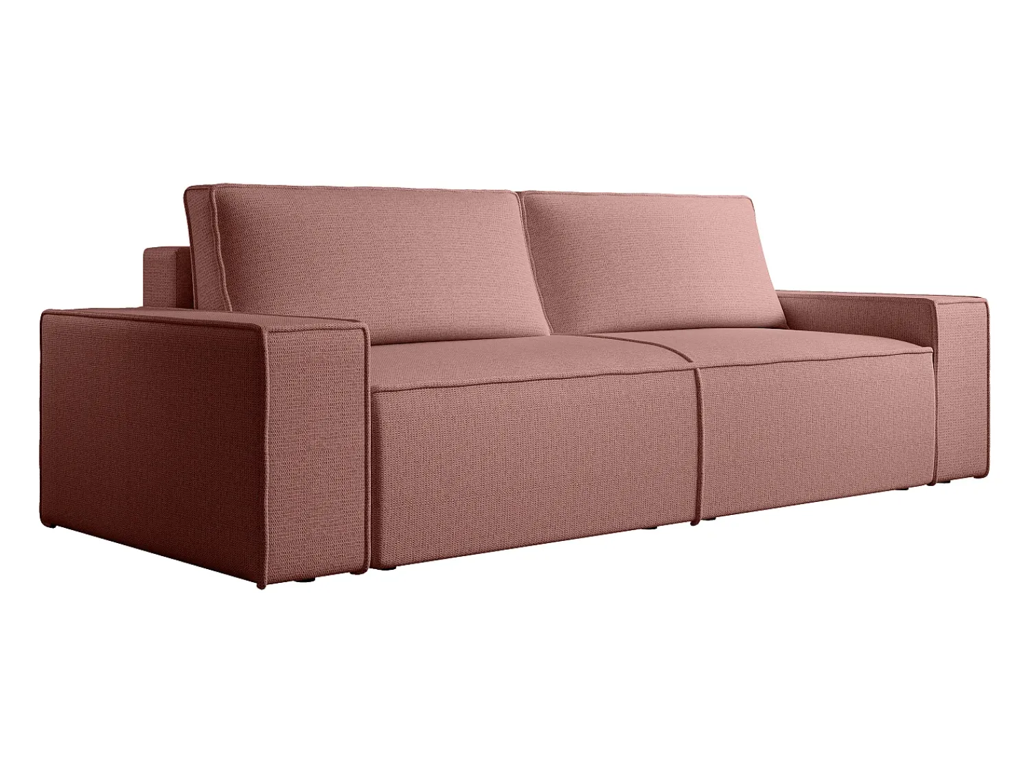 Sofá*Vente-unique Sofá de 4 lugares convertível veludo texturizado AMELIA Terracota