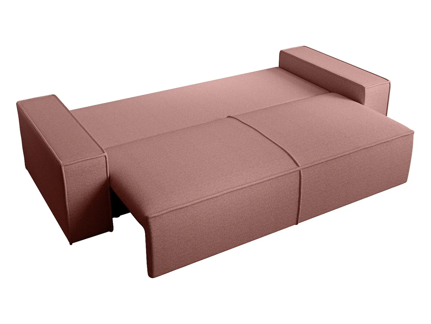 Sofá*Vente-unique Sofá de 4 lugares convertível veludo texturizado AMELIA Terracota