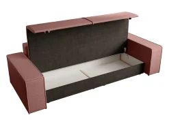 Sofá*Vente-unique Sofá de 4 lugares convertível veludo texturizado AMELIA Terracota