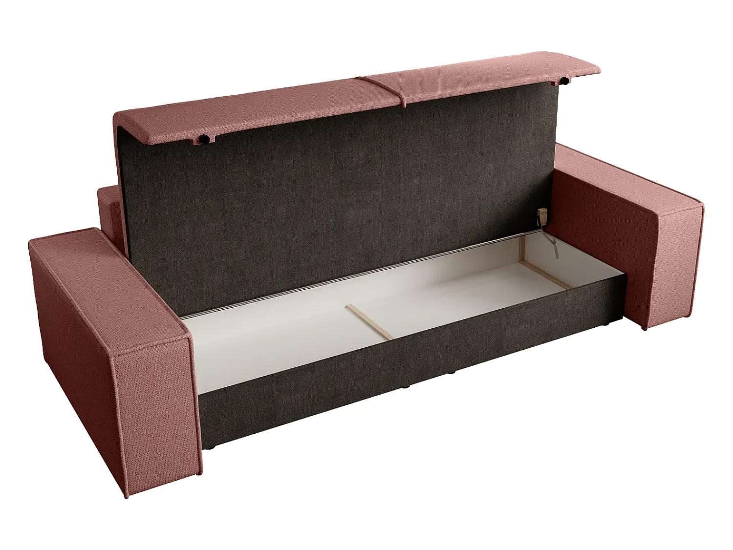 Sofá*Vente-unique Sofá de 4 lugares convertível veludo texturizado AMELIA Terracota