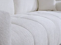 Vente-unique Sofá de 4 lugares convertível abertura rápida tecido bouclé colchão 13 cm ISSORO^ Sofá