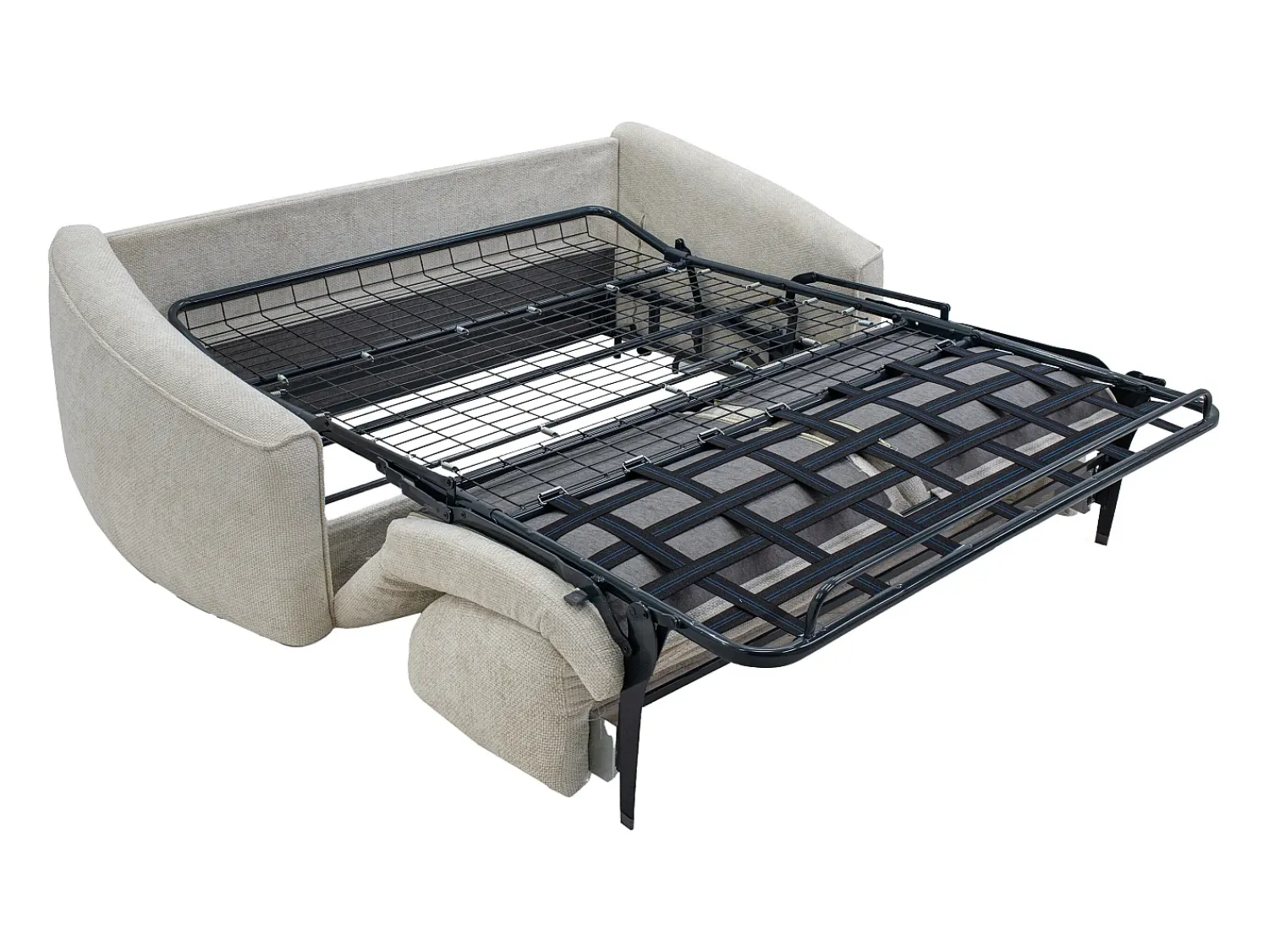 Best Vente-unique Sofá de 3 lugares convertível expresso em tecido texturado - Colchão de 13 cm ASUFA Bege