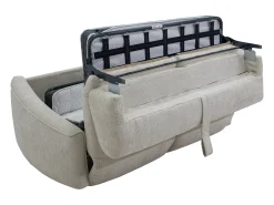 Best Vente-unique Sofá de 3 lugares convertível expresso em tecido texturado - Colchão de 13 cm ASUFA Bege