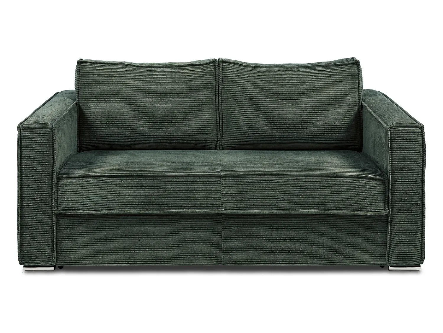 Vente-unique Sofá de 3 lugares convertível veludo canelado verde-escuro assento memória de forma 22 cm LORETO^ Sofá