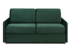 New Vente-unique Sofá de 3 lugares convertível de abertura rápida em veludo verde-abeto colchão de espuma de 14 cm - CALIFE Verde pinho