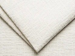 Vente-unique Sofá de 4 lugares convertível deslizante em tecido chenille branco marfim MONELIA^ Sofá