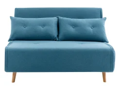 Sofá*Vente-unique Sofá de 2 lugares convertível tecido estilo habitat jovem URIBIA Azul