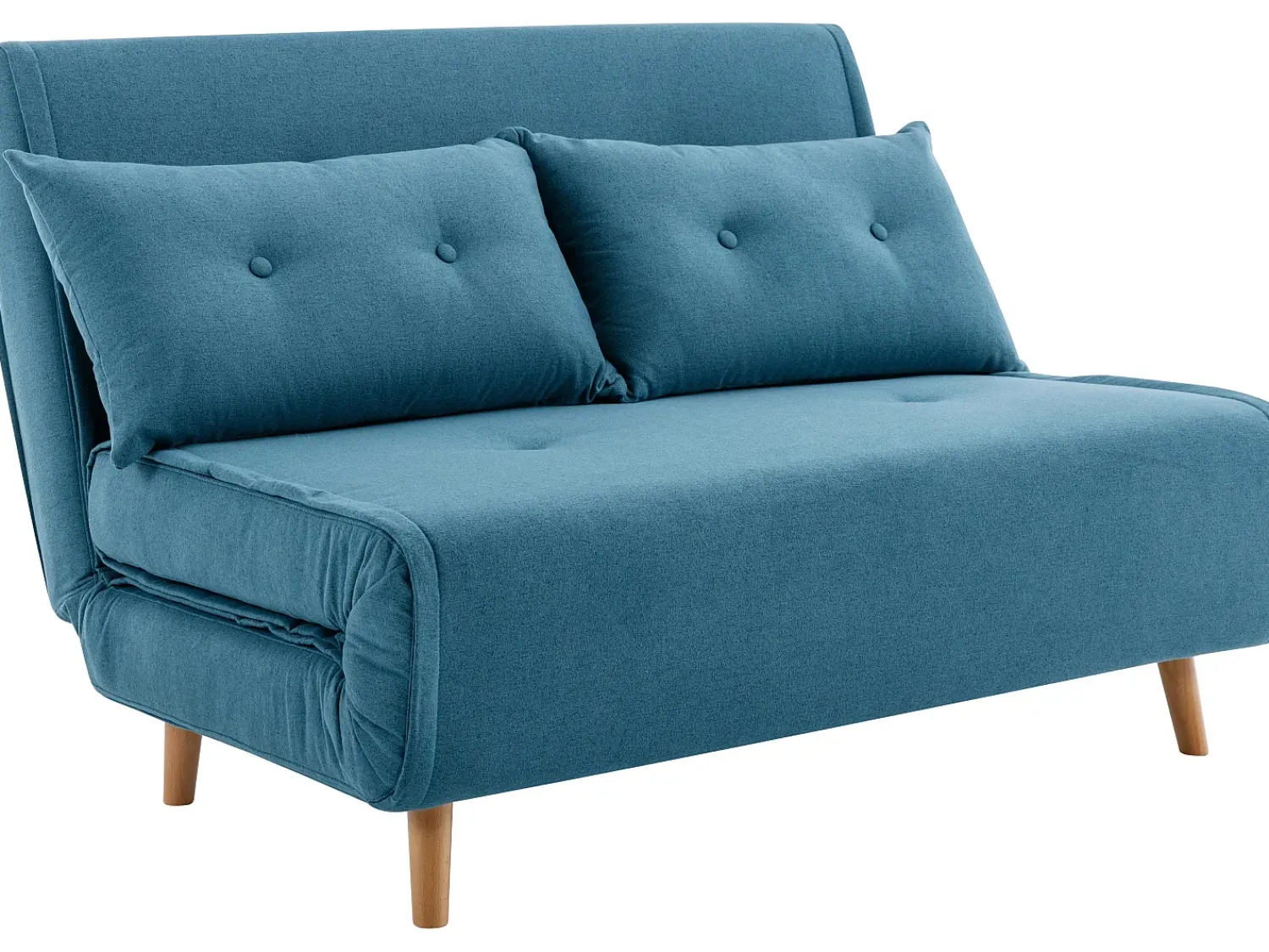 Sofá*Vente-unique Sofá de 2 lugares convertível tecido estilo habitat jovem URIBIA Azul