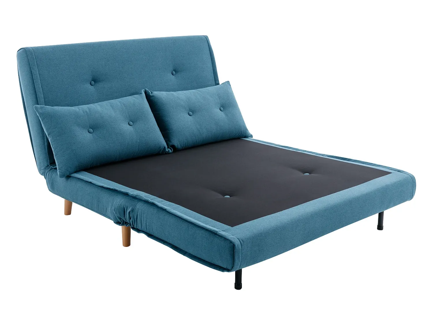 Sofá*Vente-unique Sofá de 2 lugares convertível tecido estilo habitat jovem URIBIA Azul