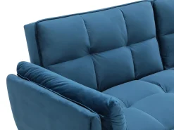 Online Vente-unique Sofá de 3 lugares convertível clic-clac veludo GULCAN Azul