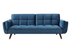 Online Vente-unique Sofá de 3 lugares convertível clic-clac veludo GULCAN Azul