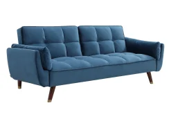 Online Vente-unique Sofá de 3 lugares convertível clic-clac veludo GULCAN Azul