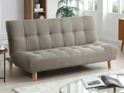 Sofá*Vente-unique Sofá de 3 lugares convertível clic-clac tecido ESTEBAN Taupe