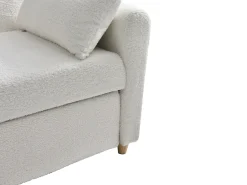 Sofá|Vente-unique Sofá de 2 lugares convertível com gaveta em tecido bouclé AYLA Branco