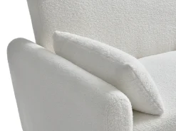 Sofá|Vente-unique Sofá de 2 lugares convertível com gaveta em tecido bouclé AYLA Branco