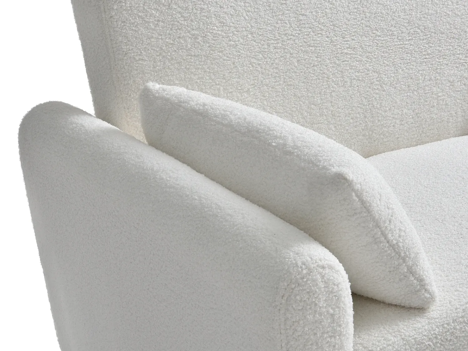 Sofá|Vente-unique Sofá de 2 lugares convertível com gaveta em tecido bouclé AYLA Branco