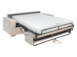 Vente-unique Sofá de 3 lugares convertível abertura rápida veludo canelado , cama 140 cm - CALITO^ Sofá