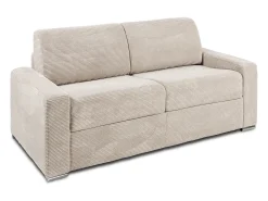 Vente-unique Sofá de 3 lugares convertível abertura rápida veludo canelado , cama 140 cm - CALITO^ Sofá