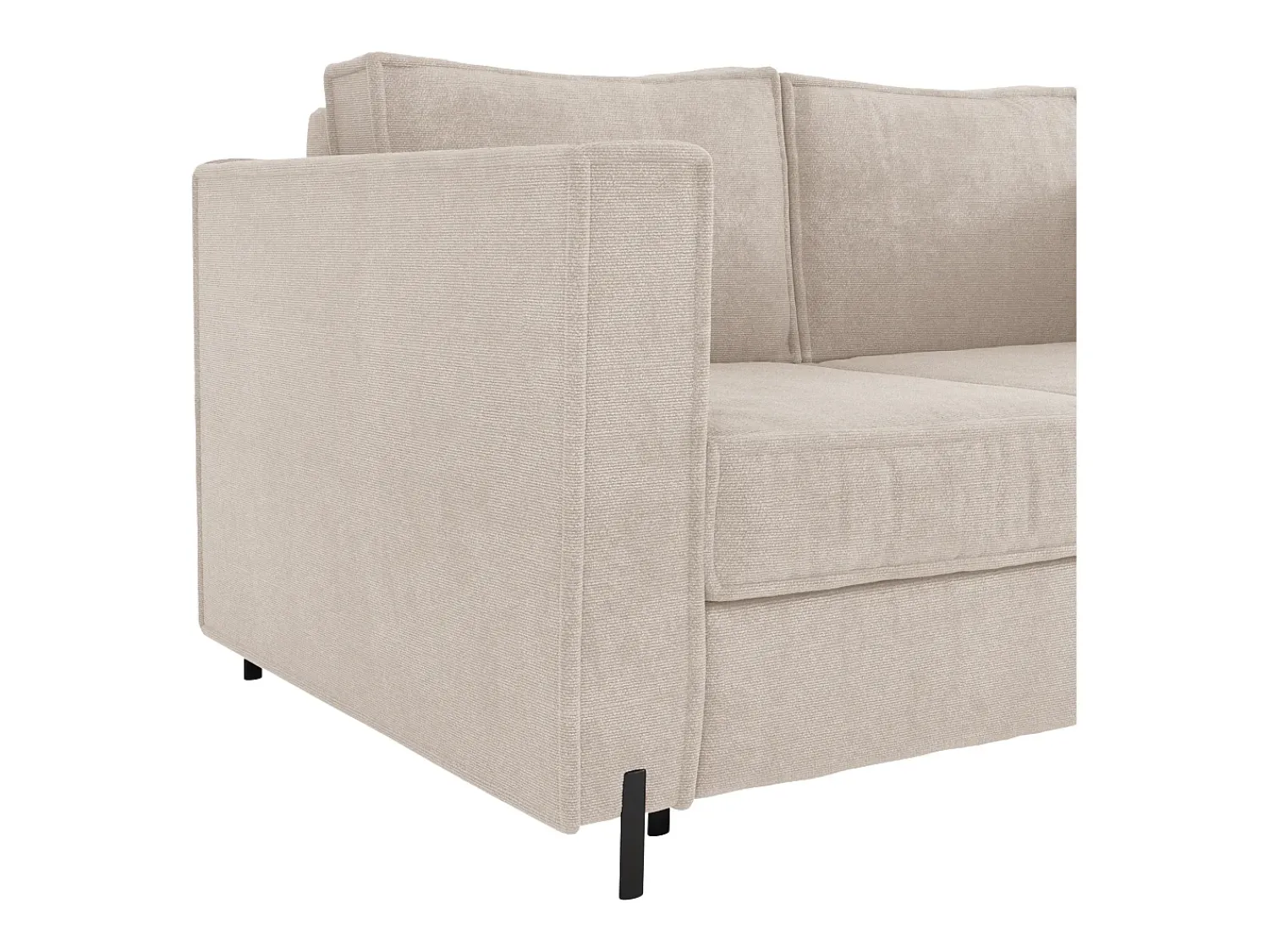 Sofá*Vente-unique Sofá de 4 lugares convertível abertura rápida tecido colchão 14 cm ELORYA Bege