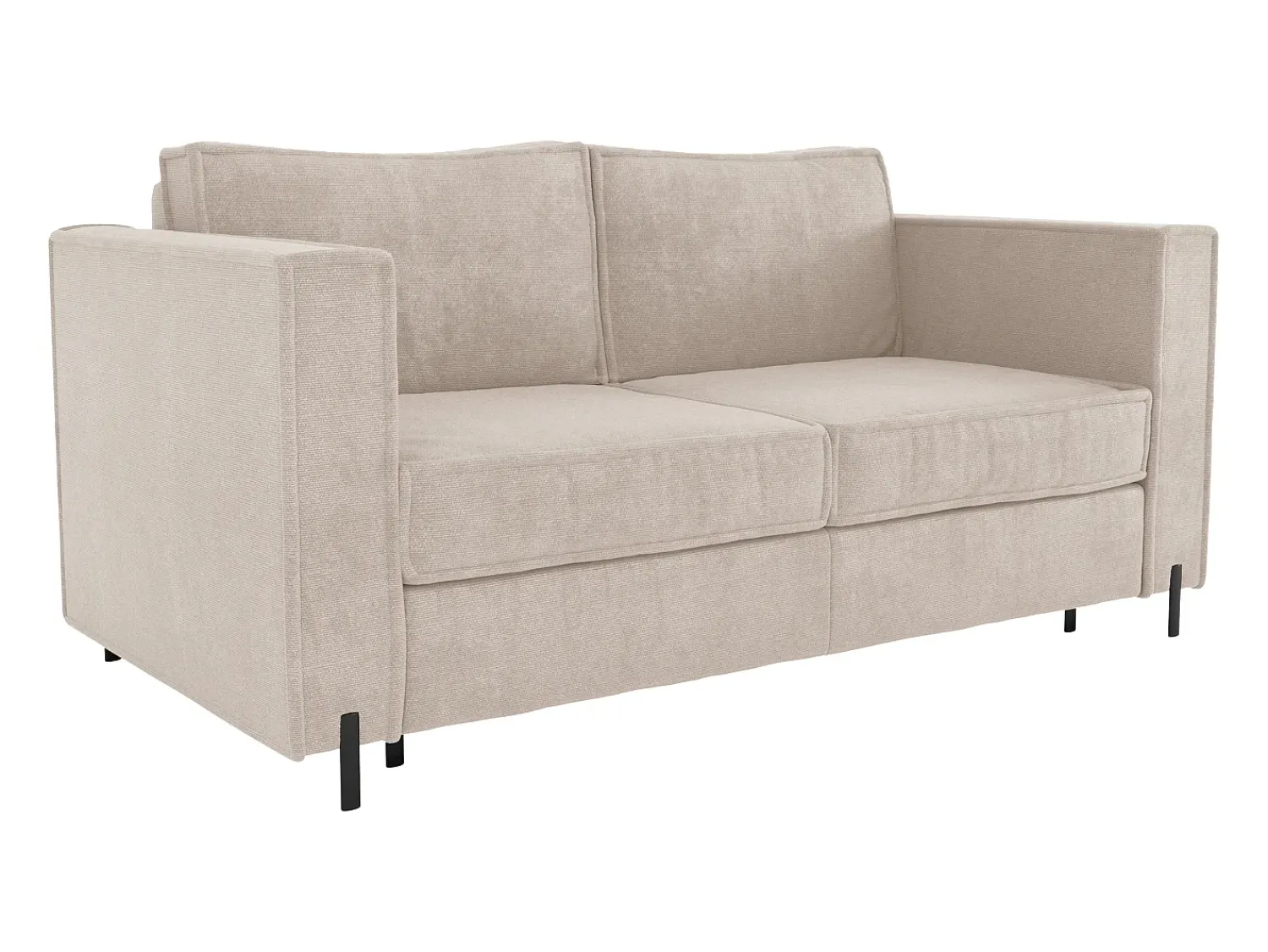 Sofá*Vente-unique Sofá de 4 lugares convertível abertura rápida tecido colchão 14 cm ELORYA Bege