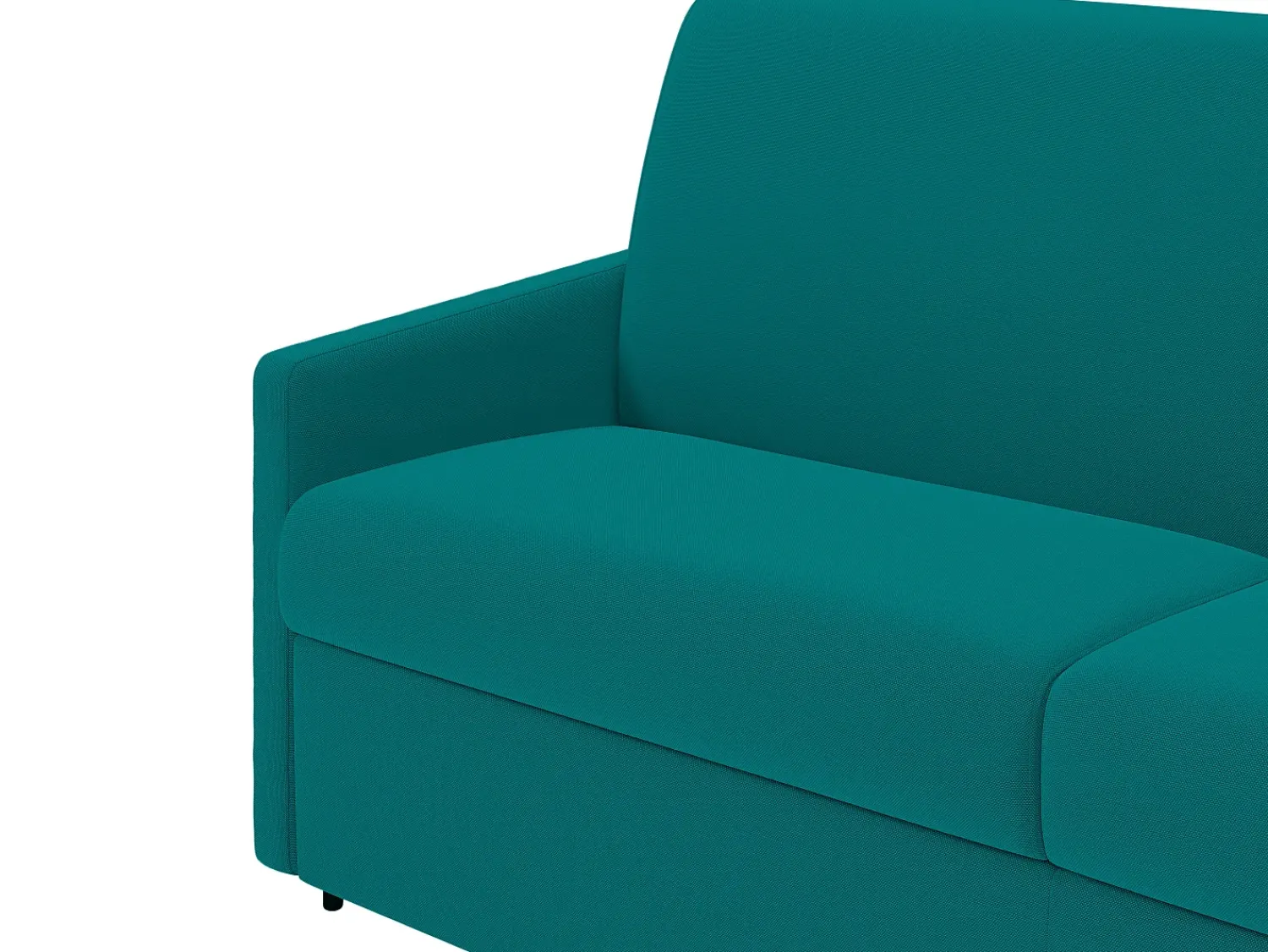 Sofá|Vente-unique Sofá de 4 lugares convertível de abertura rápida em tecido cinza colchão de espuma 18 cm - CALIFE Azul turquesa