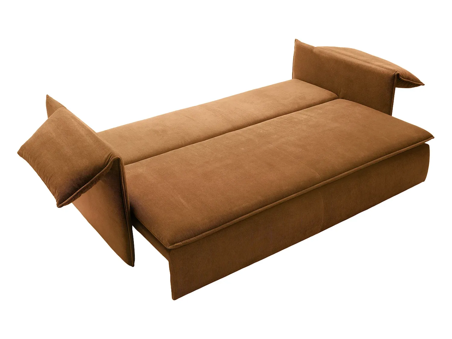 Sofá|Vente-unique Sofá de 3 lugares convertível veludo canelado TEODORA Terracota