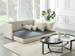 Best Vente-unique Sofá de 3 lugares convertível tecido cor GRECCO Bege
