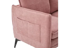 Sofá de 2 lugares cor-de- - com compartimentos laterais para arrumação e suporte para telemóvel - chenille - para sala de estar e quarto^ Sofá