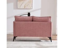 Sofá de 2 lugares cor-de- - com compartimentos laterais para arrumação e suporte para telemóvel - chenille - para sala de estar e quarto^ Sofá