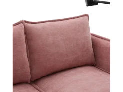 Sofá de 2 lugares cor-de- - com compartimentos laterais para arrumação e suporte para telemóvel - chenille - para sala de estar e quarto^ Sofá