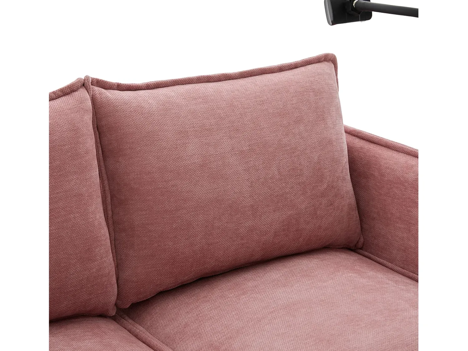 Sofá de 2 lugares cor-de- - com compartimentos laterais para arrumação e suporte para telemóvel - chenille - para sala de estar e quarto^ Sofá