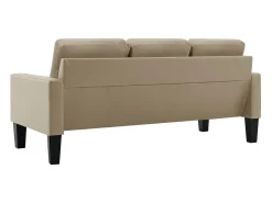 Sofá*vidaxl Sofá de 3 lugares couro artificial cappuccino Castanho