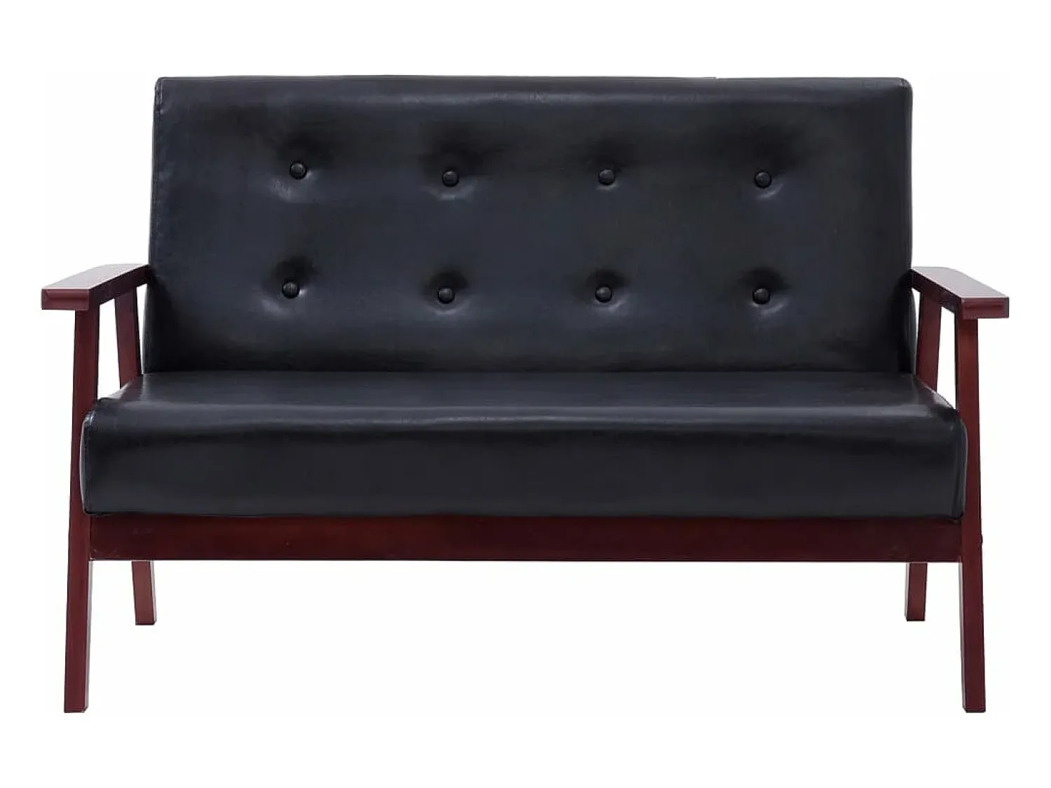 Sofá* Sofá de 2 lugares couro artificial PT598880 Preto