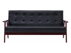 Sofá* Sofá de 3 lugares couro artificial PT208143 Preto