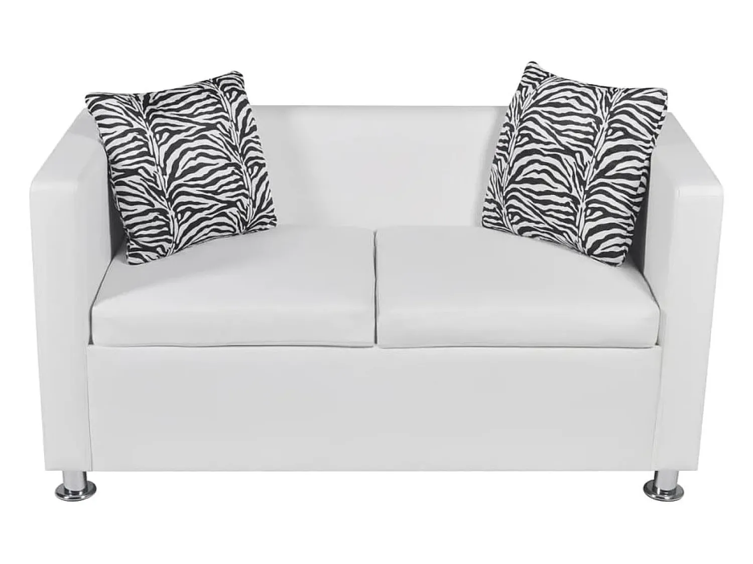 Sofá* Sofá de 2 lugares couro artificial PT760182 Branco