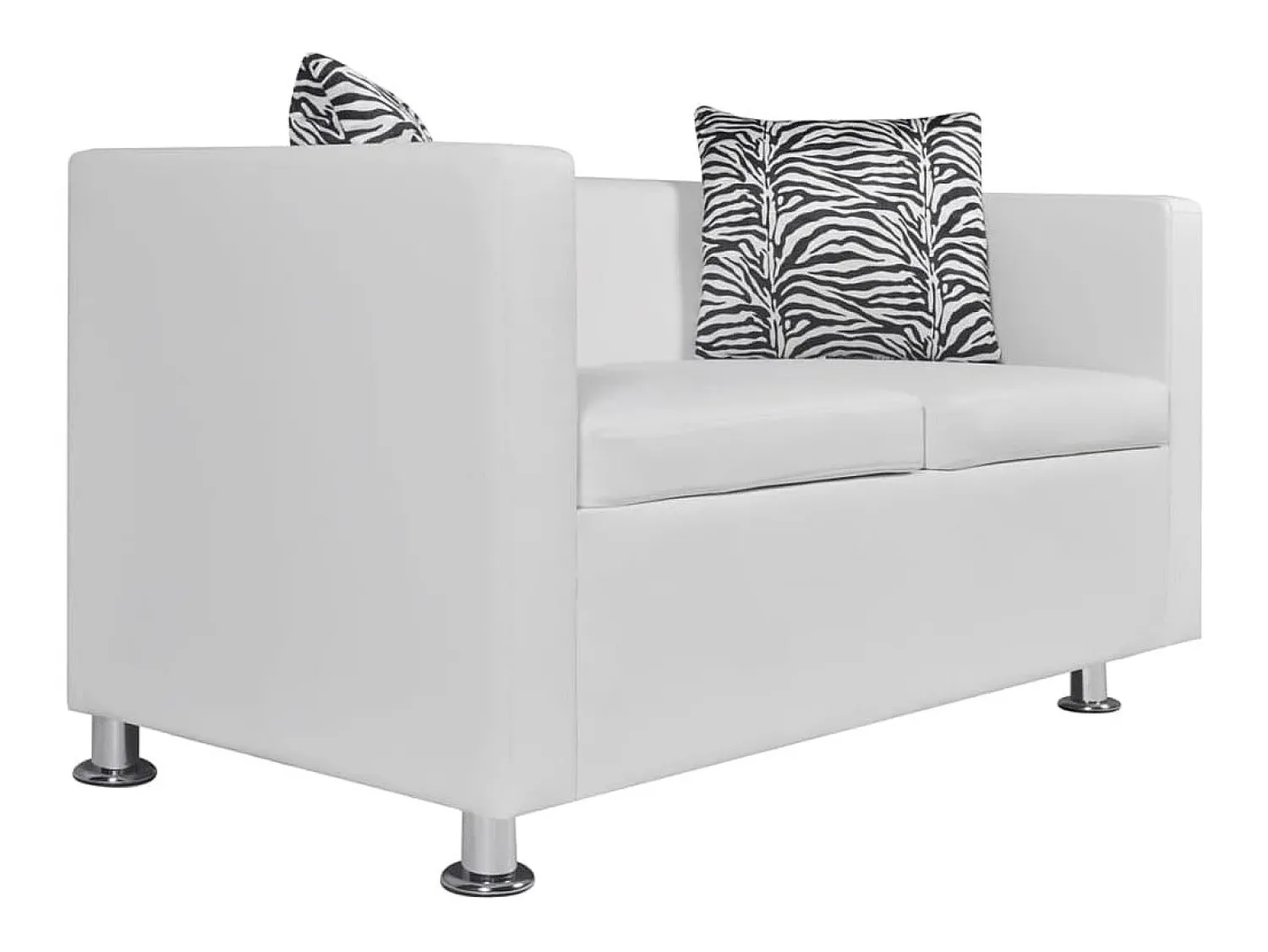 Sofá* Sofá de 2 lugares couro artificial PT760182 Branco