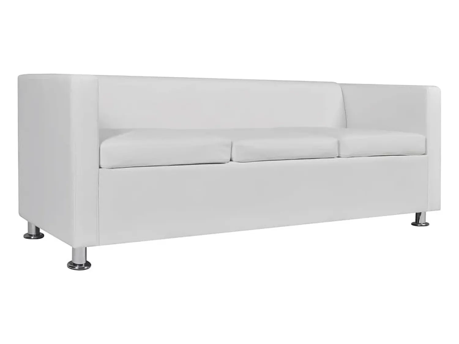 Sofá* Sofá de 3 lugares couro artificial PT292704 Branco