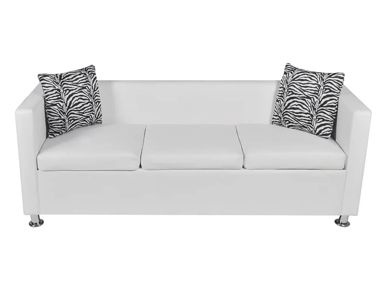 Sofá* Sofá de 3 lugares couro artificial PT292704 Branco