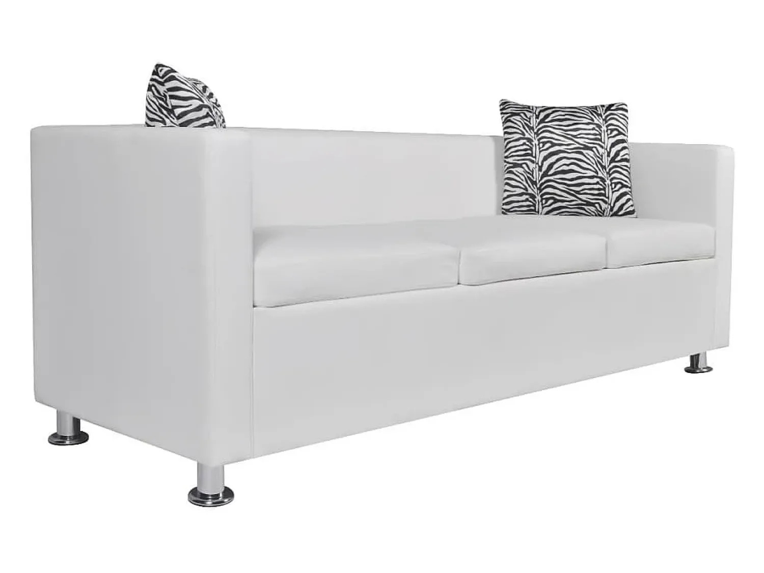 Sofá* Sofá de 3 lugares couro artificial PT292704 Branco