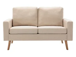 Sofá|vidaxl Sofá de 2 Lugares em Tecido Elegante e Confortável Creme