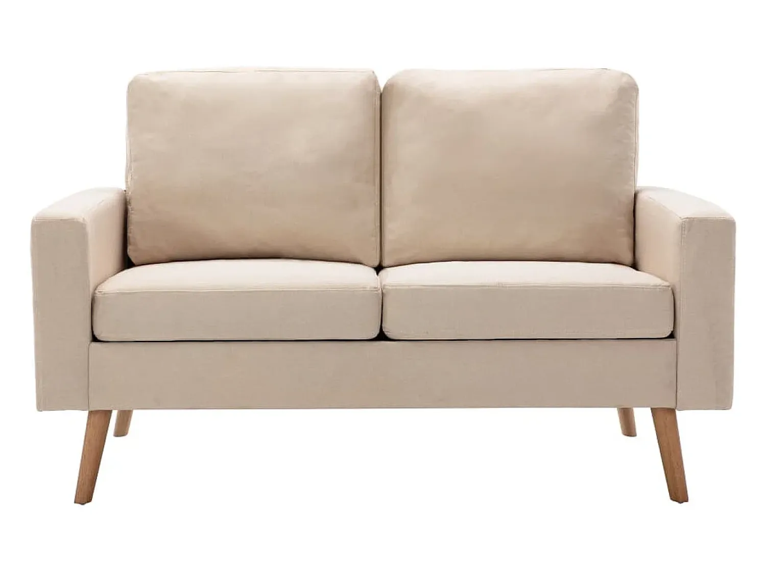 Sofá|vidaxl Sofá de 2 Lugares em Tecido Elegante e Confortável Creme