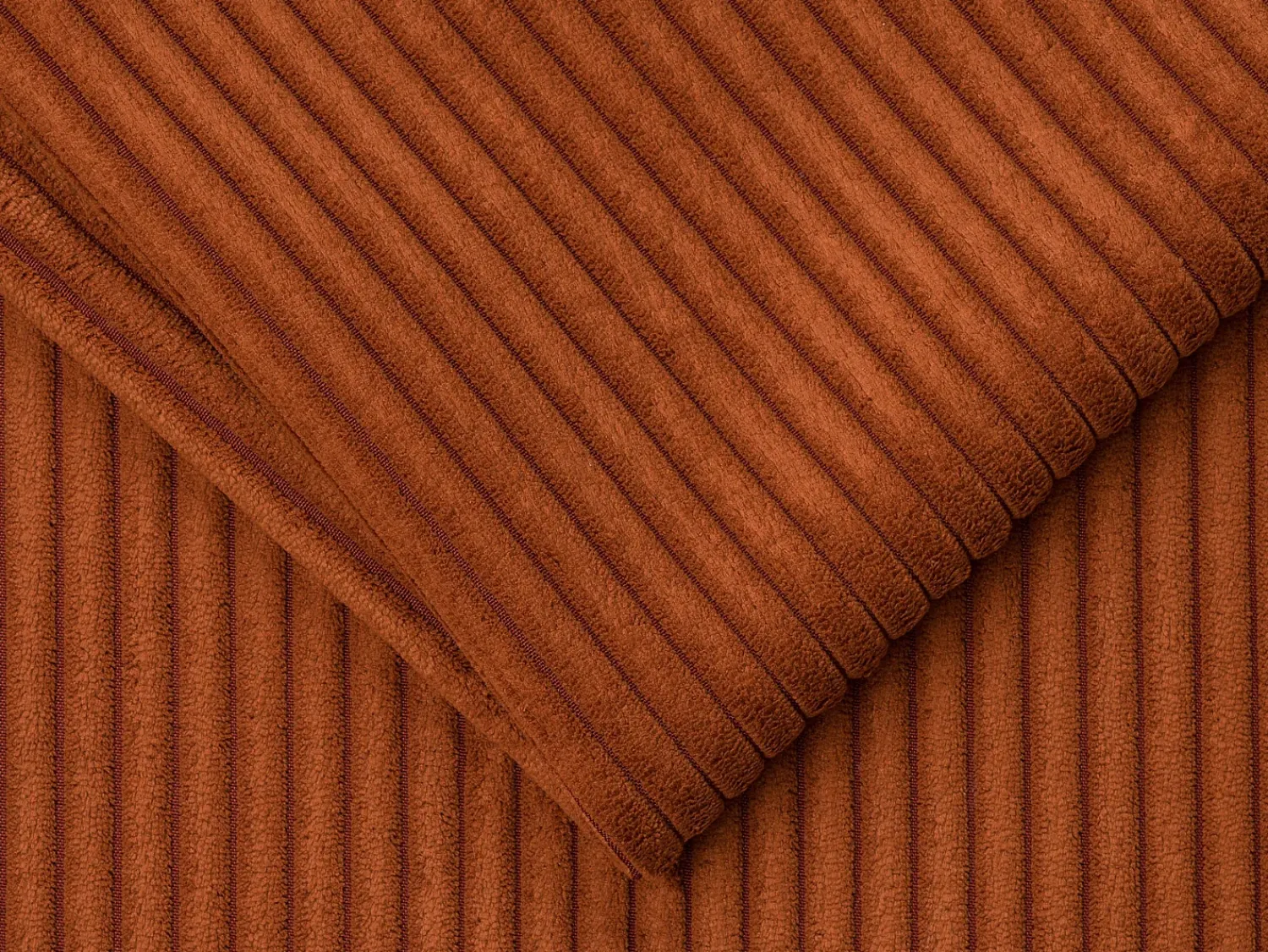 Clearance Vente-unique Sofá de 3 lugares de abertura rápida em veludo canelado ripas largas - 18cm LORETO Terracota