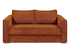 Clearance Vente-unique Sofá de 3 lugares de abertura rápida em veludo canelado ripas largas - 18cm LORETO Terracota