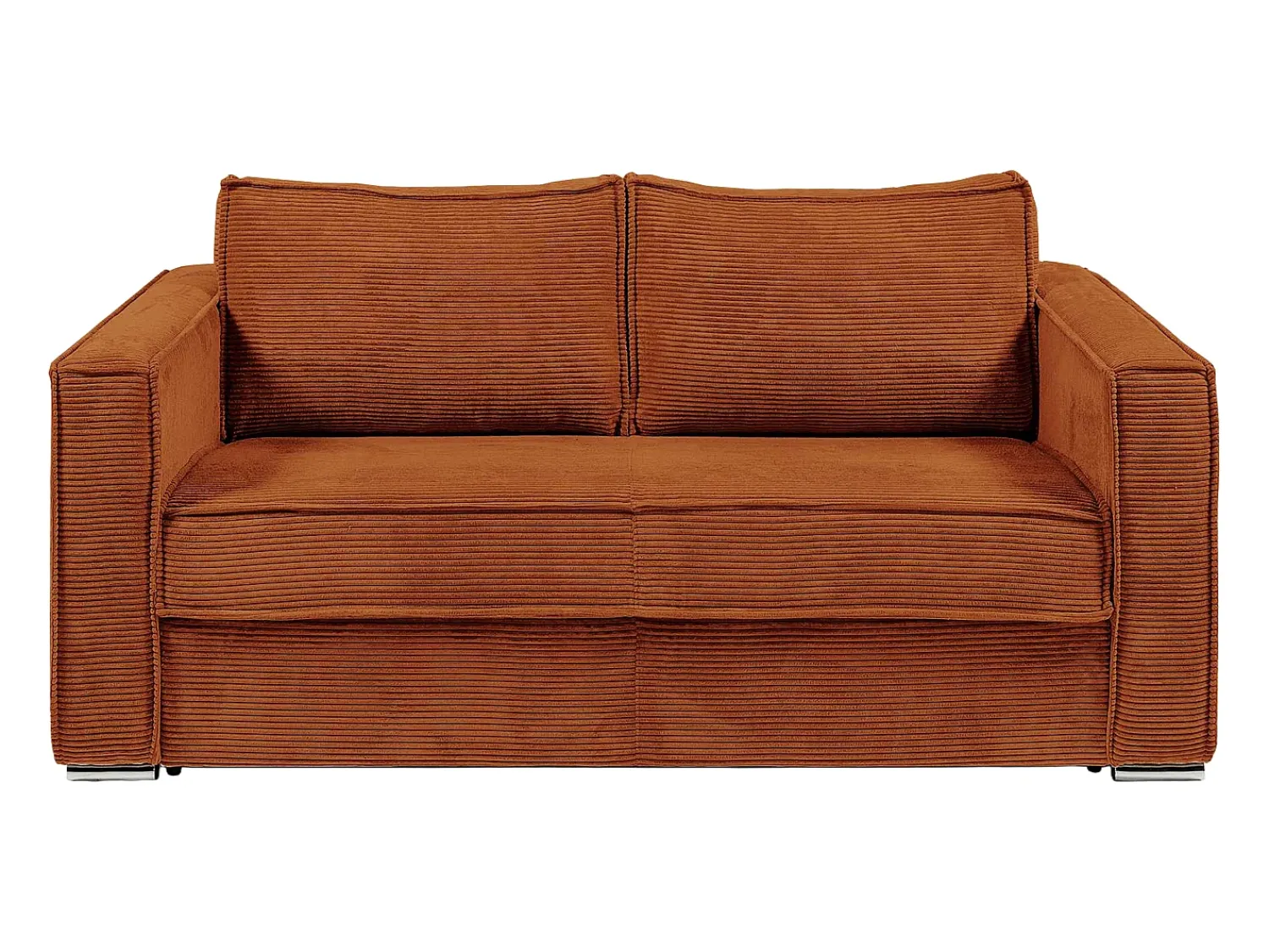 Clearance Vente-unique Sofá de 3 lugares de abertura rápida em veludo canelado ripas largas - 18cm LORETO Terracota