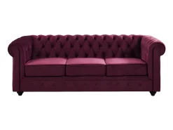 Vente-unique Sofá de 3 lugares de veludo roxo CHESTERFIELD -Preço baixo^ Sofá