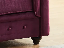 Vente-unique Sofá de 3 lugares de veludo roxo CHESTERFIELD -Preço baixo^ Sofá